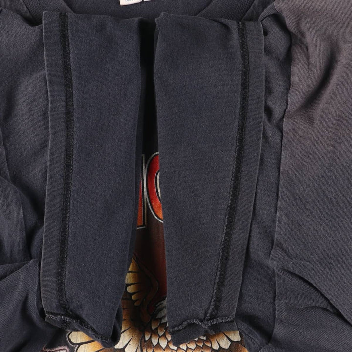 Delta DELTA Eagle Pattern Motorcycle Bike T-shirt Men's XXL cotton black type Vintage Second Hand