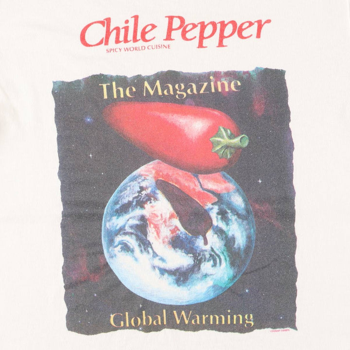 Vintage 90'S Fruit of the Loom Chile Pepper Print T-Shirt Made in USA Men's M cotton white type Vintage Second Hand