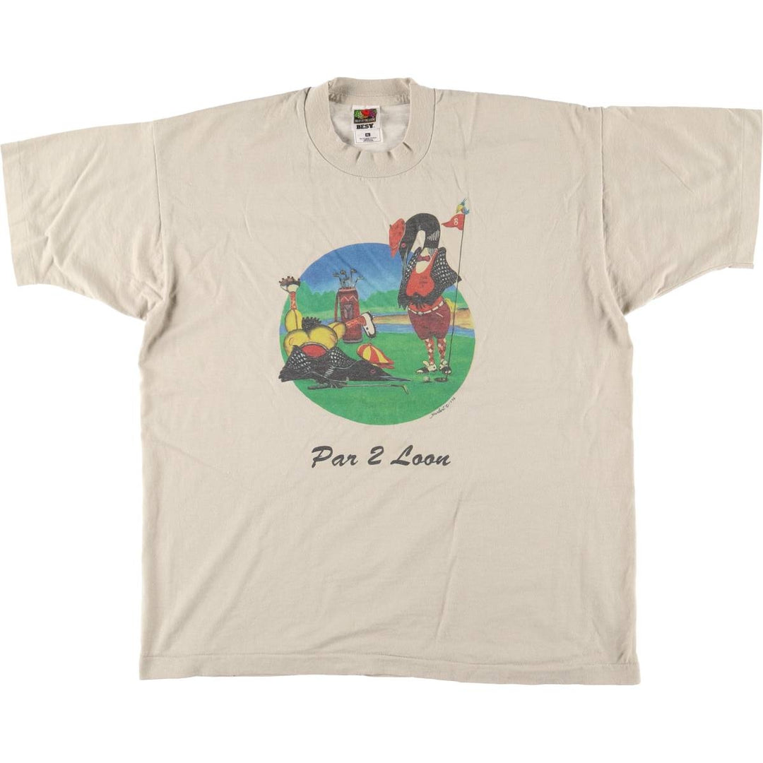 90'S Fruit of the Loom Herb Art T-shirt Made in USA Men's XL Vintage cotton ivory Vintage Second Hand