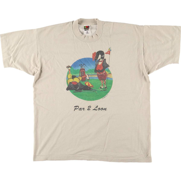 90'S Fruit of the Loom Herb Art T-shirt Made in USA Men's XL Vintage cotton ivory Vintage Second Hand