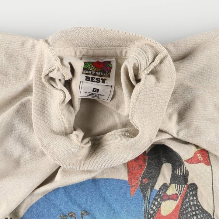 90'S Fruit of the Loom Herb Art T-shirt Made in USA Men's XL Vintage cotton ivory Vintage Second Hand