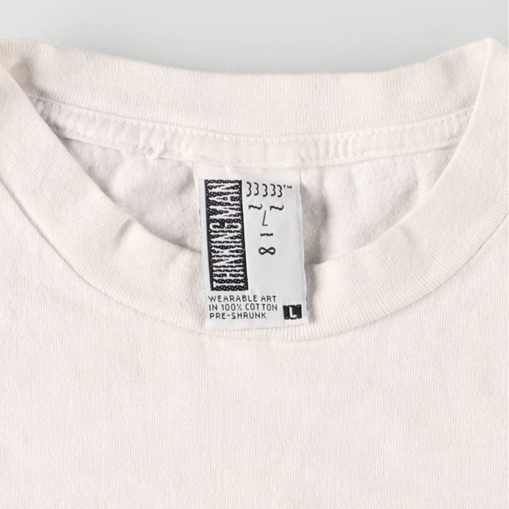 90'S Diane M Leve Art T-shirt Made in USA Men's L Size Vintage cotton white type Vintage Second Hand