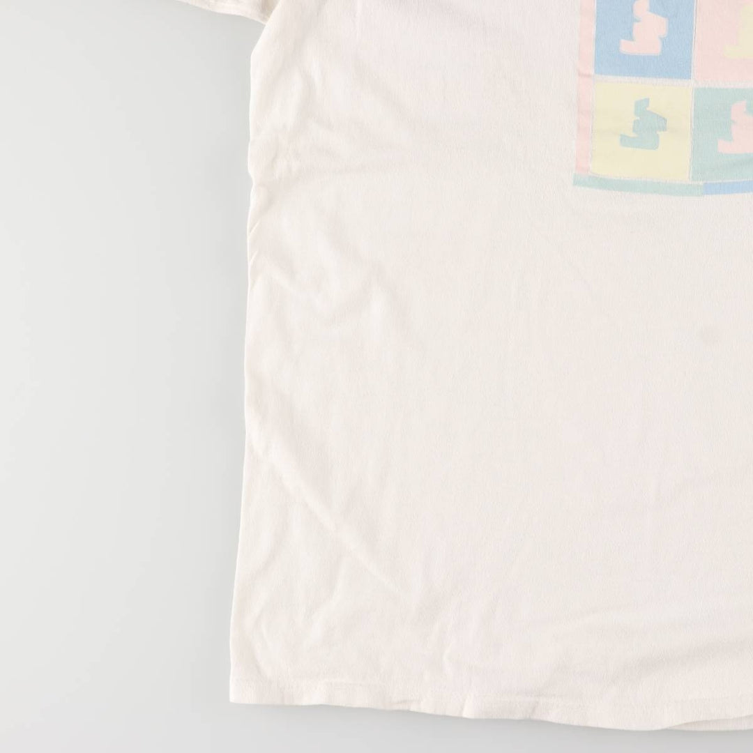 Vintage 80s-90'S Stedman Printed T-shirt Made in USA Men's XL cotton white type Vintage Second Hand