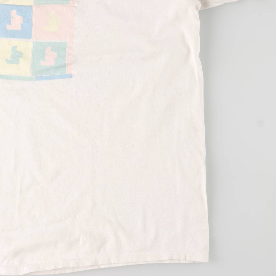 Vintage 80s-90'S Stedman Printed T-shirt Made in USA Men's XL cotton white type Vintage Second Hand