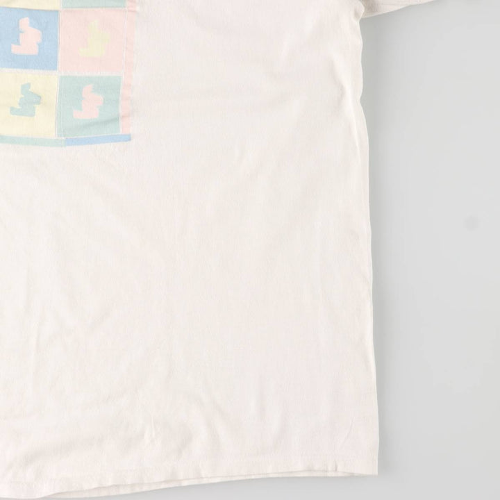 Vintage 80s-90'S Stedman Printed T-shirt Made in USA Men's XL cotton white type Vintage Second Hand