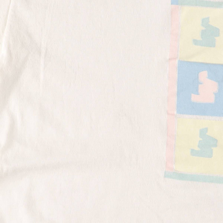 Vintage 80s-90'S Stedman Printed T-shirt Made in USA Men's XL cotton white type Vintage Second Hand