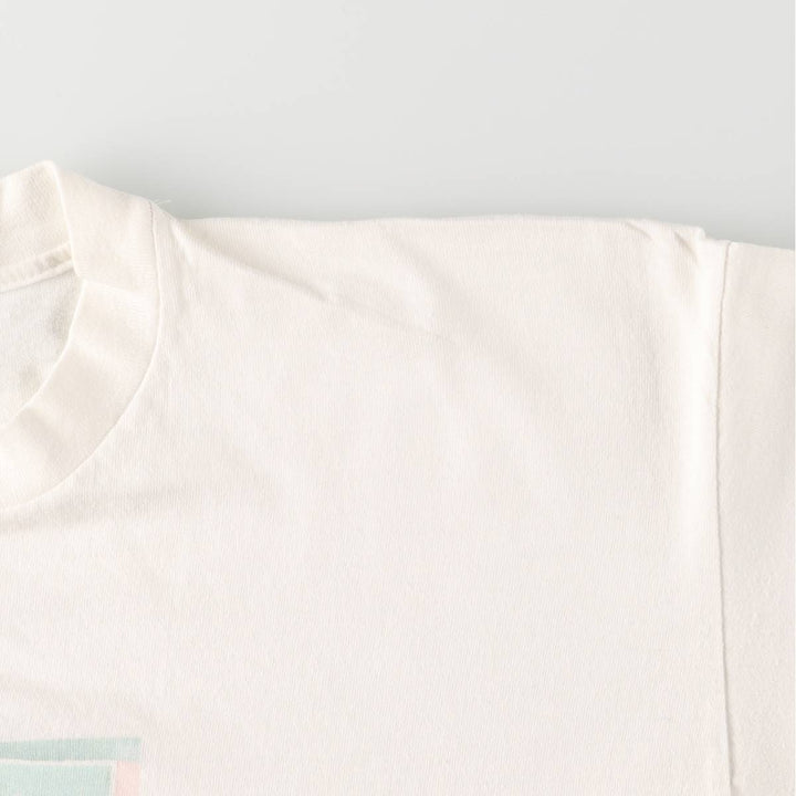 Vintage 80s-90'S Stedman Printed T-shirt Made in USA Men's XL cotton white type Vintage Second Hand