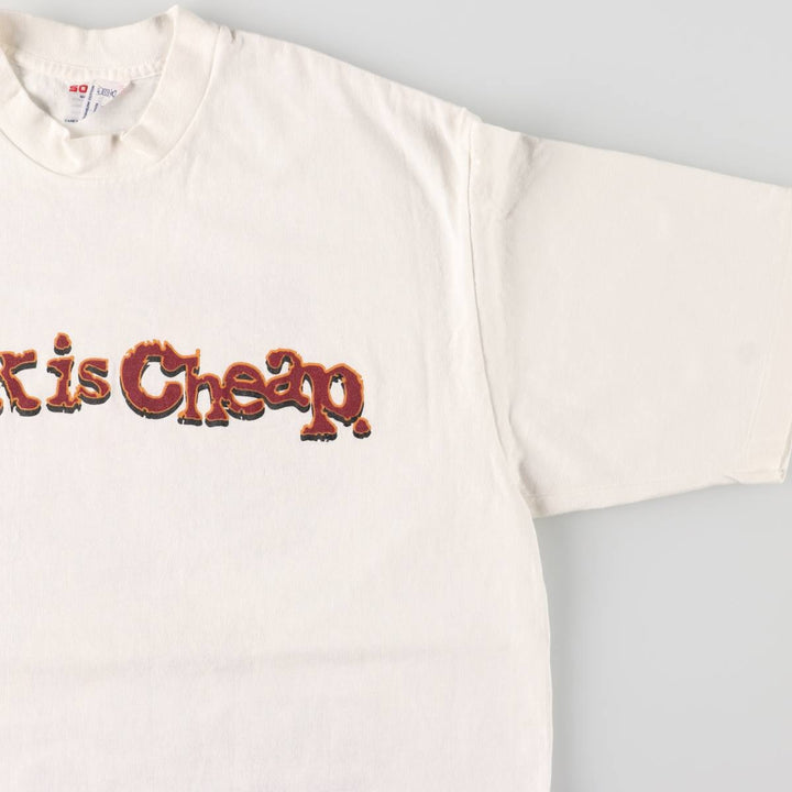 90'S SOF TEE Message Print T-shirt Made in USA Men's L Size Vintage cotton white type Vintage Second Hand