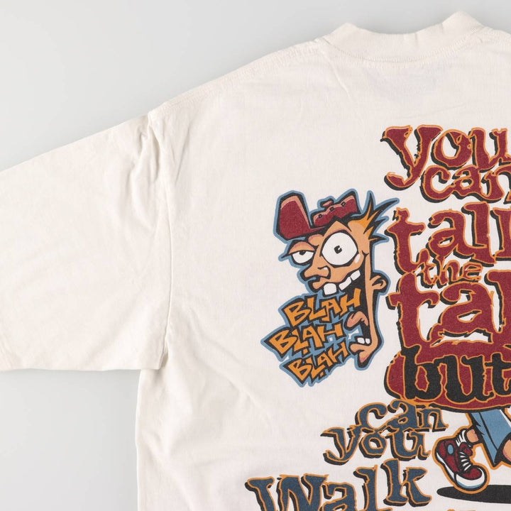 90'S SOF TEE Message Print T-shirt Made in USA Men's L Size Vintage cotton white type Vintage Second Hand