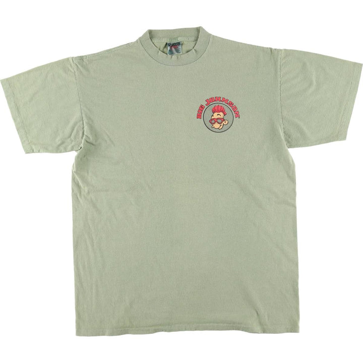 90'S ONEITA BIG JOHNSON Printed T-shirt Made in USA Men's XL Vintage cotton green type Vintage Second Hand