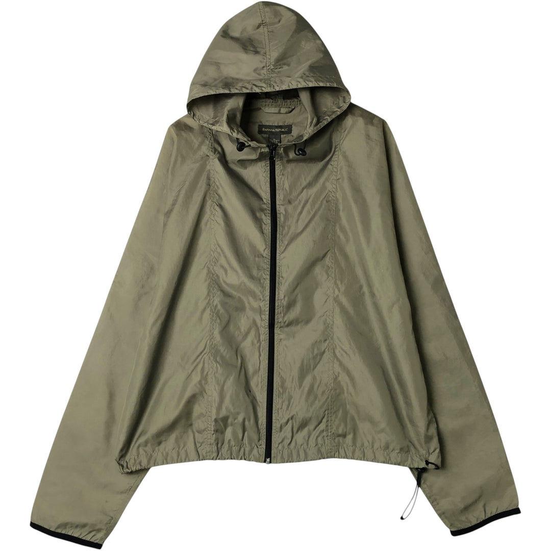 00'S Banana Republic Ripstop Hooded Windbreaker Men's XL polyester gray type Vintage Second Hand