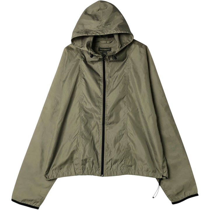 00'S Banana Republic Ripstop Hooded Windbreaker Men's XL polyester gray type Vintage Second Hand
