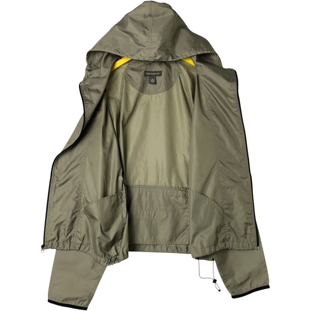 00'S Banana Republic Ripstop Hooded Windbreaker Men's XL polyester gray type Vintage Second Hand