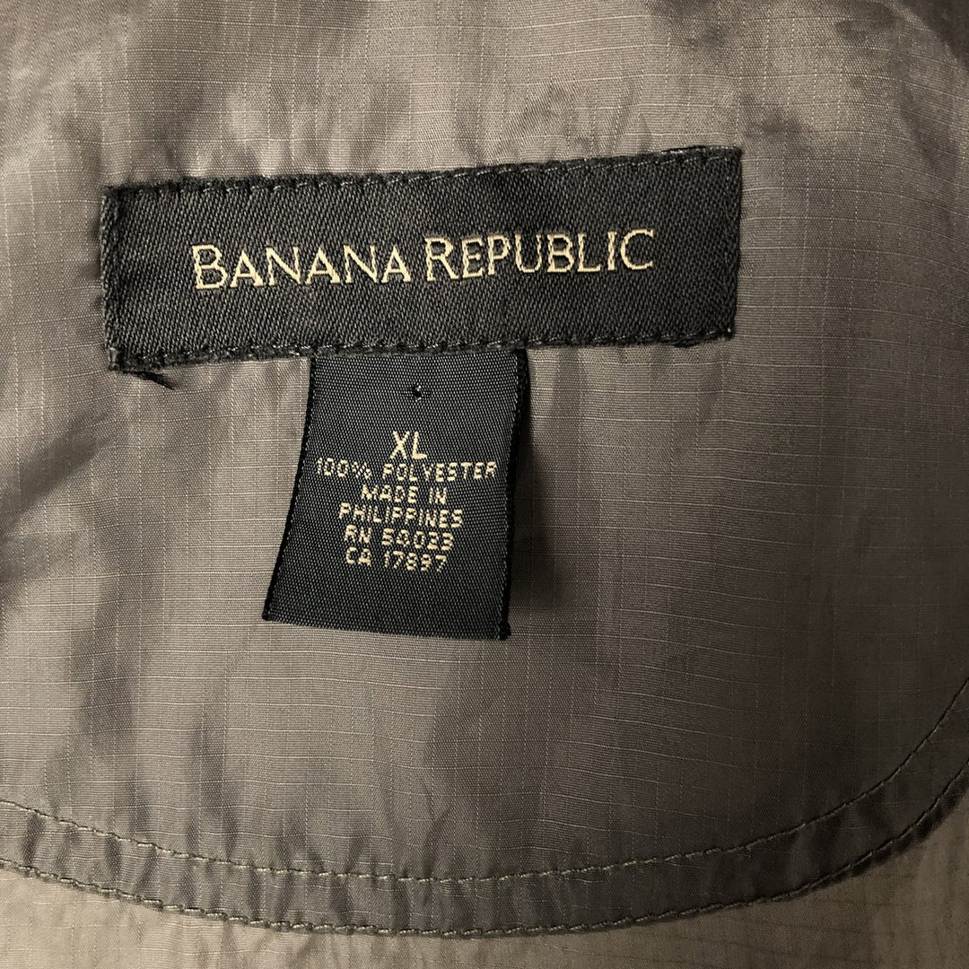00'S Banana Republic Ripstop Hooded Windbreaker Men's XL polyester gray type Vintage Second Hand