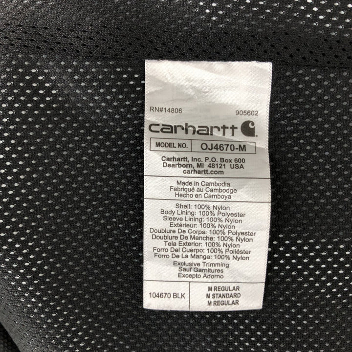 Carhartt STORM DEFENDER Carrier Nylon Parka, Men's M size Nylon black type Vintage Second Hand