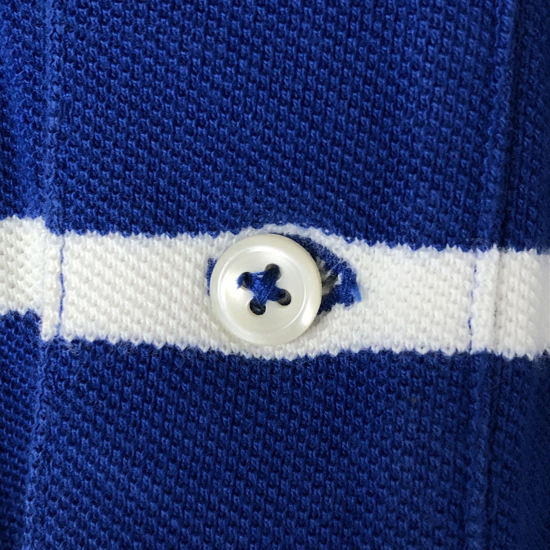 Ralph Lauren POLO by Ralph Lauren short sleeve striped polo shirt, men's XL size cotton blue type Vintage Second Hand