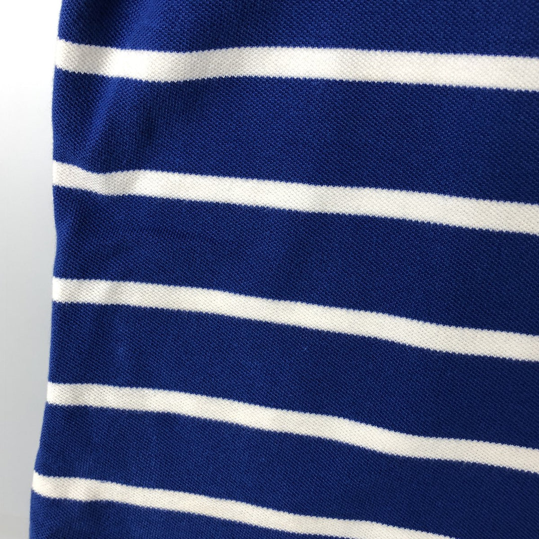 Ralph Lauren POLO by Ralph Lauren short sleeve striped polo shirt, men's XL size cotton blue type Vintage Second Hand