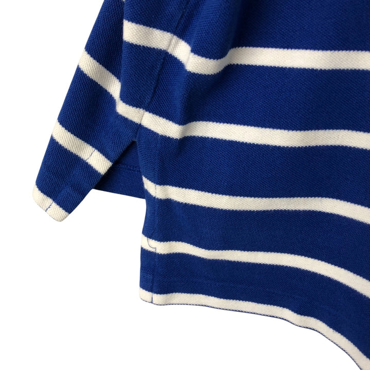Ralph Lauren POLO by Ralph Lauren short sleeve striped polo shirt, men's XL size cotton blue type Vintage Second Hand