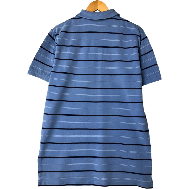 Ralph Lauren POLO by Ralph Lauren short sleeve striped polo shirt, men's size L cotton Blue type light blue Vintage Second Hand