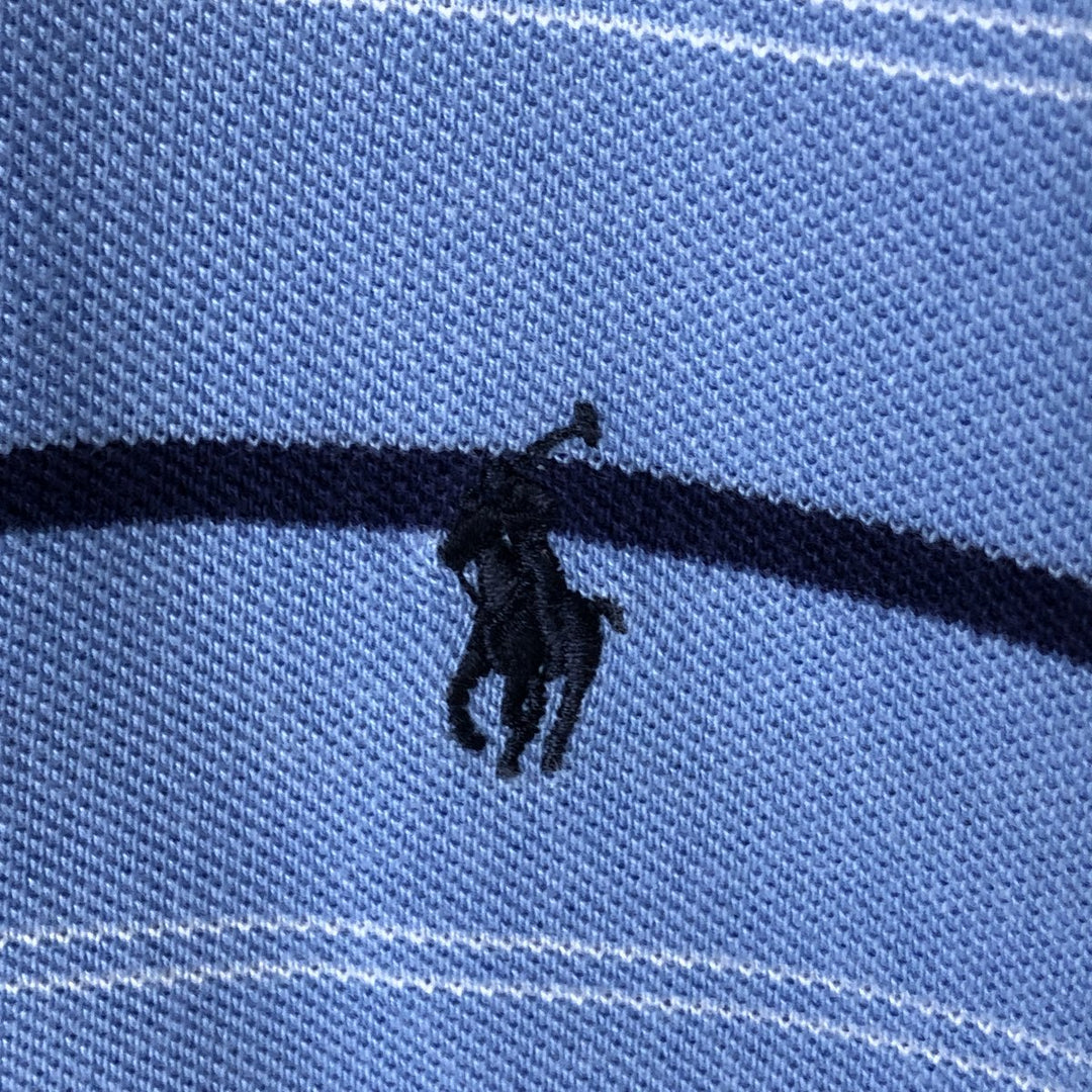Ralph Lauren POLO by Ralph Lauren short sleeve striped polo shirt, men's size L cotton Blue type light blue Vintage Second Hand