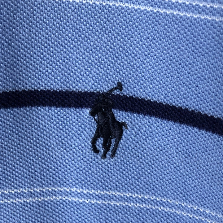 Ralph Lauren POLO by Ralph Lauren short sleeve striped polo shirt, men's size L cotton Blue type light blue Vintage Second Hand