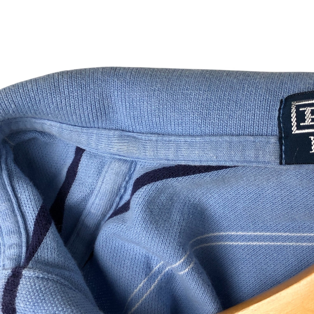 Ralph Lauren POLO by Ralph Lauren short sleeve striped polo shirt, men's size L cotton Blue type light blue Vintage Second Hand