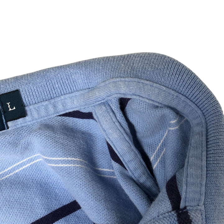 Ralph Lauren POLO by Ralph Lauren short sleeve striped polo shirt, men's size L cotton Blue type light blue Vintage Second Hand