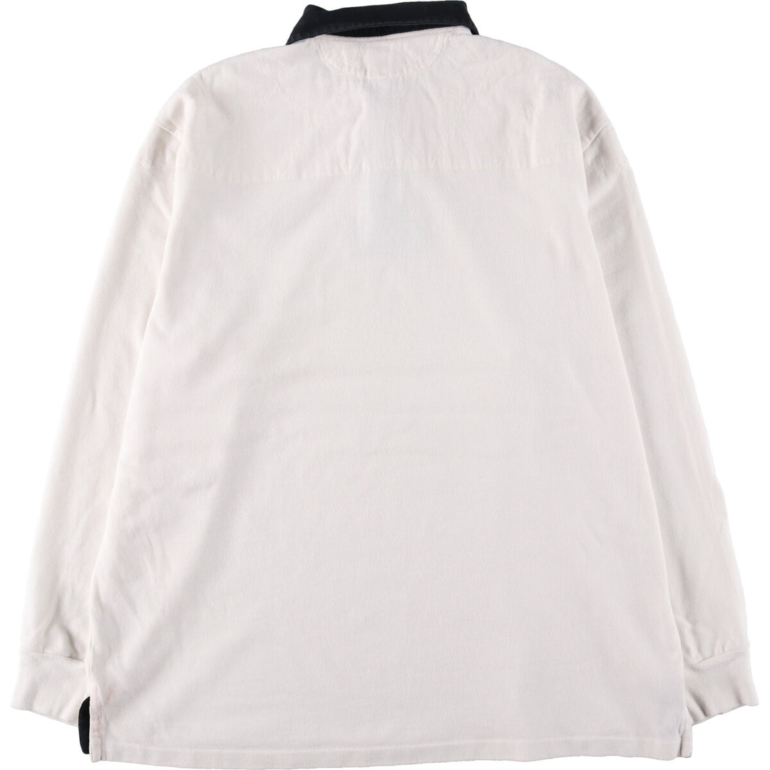 Ralph Lauren POLO by Ralph Lauren long sleeve rugby shirt, men's size L cotton white type Vintage Second Hand