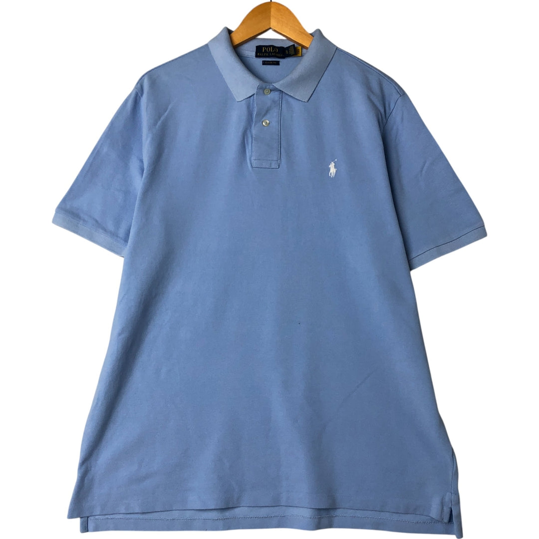 Ralph Lauren POLO RALPH LAUREN CLASSIC FIT short sleeve polo shirt men's XL equivalent cotton Blue type light blue Vintage Second Hand