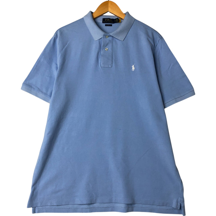 Ralph Lauren POLO RALPH LAUREN CLASSIC FIT short sleeve polo shirt men's XL equivalent cotton Blue type light blue Vintage Second Hand