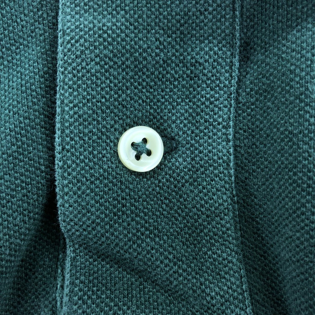 Ralph Lauren POLO by Ralph Lauren CUSTOM FIT long sleeve polo shirt, men's size M cotton Green type dark green Vintage Second Hand