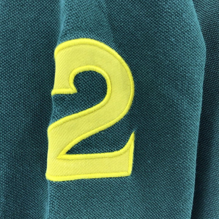 Ralph Lauren POLO by Ralph Lauren CUSTOM FIT long sleeve polo shirt, men's size M cotton Green type dark green Vintage Second Hand
