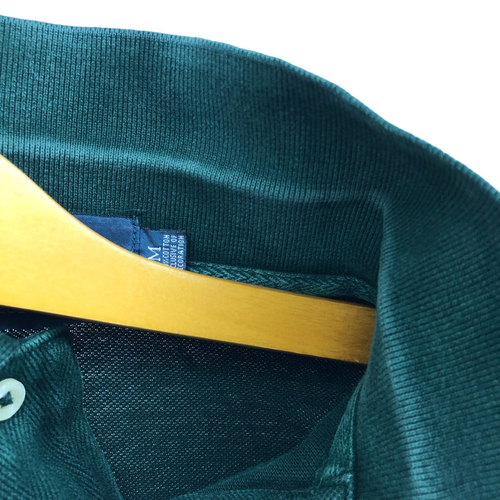 Ralph Lauren POLO by Ralph Lauren CUSTOM FIT long sleeve polo shirt, men's size M cotton Green type dark green Vintage Second Hand