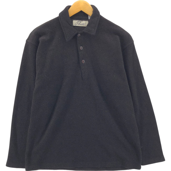 LA STRADA PAVO Long Sleeve Polo Shirt Men's M polyester black type Vintage Second Hand