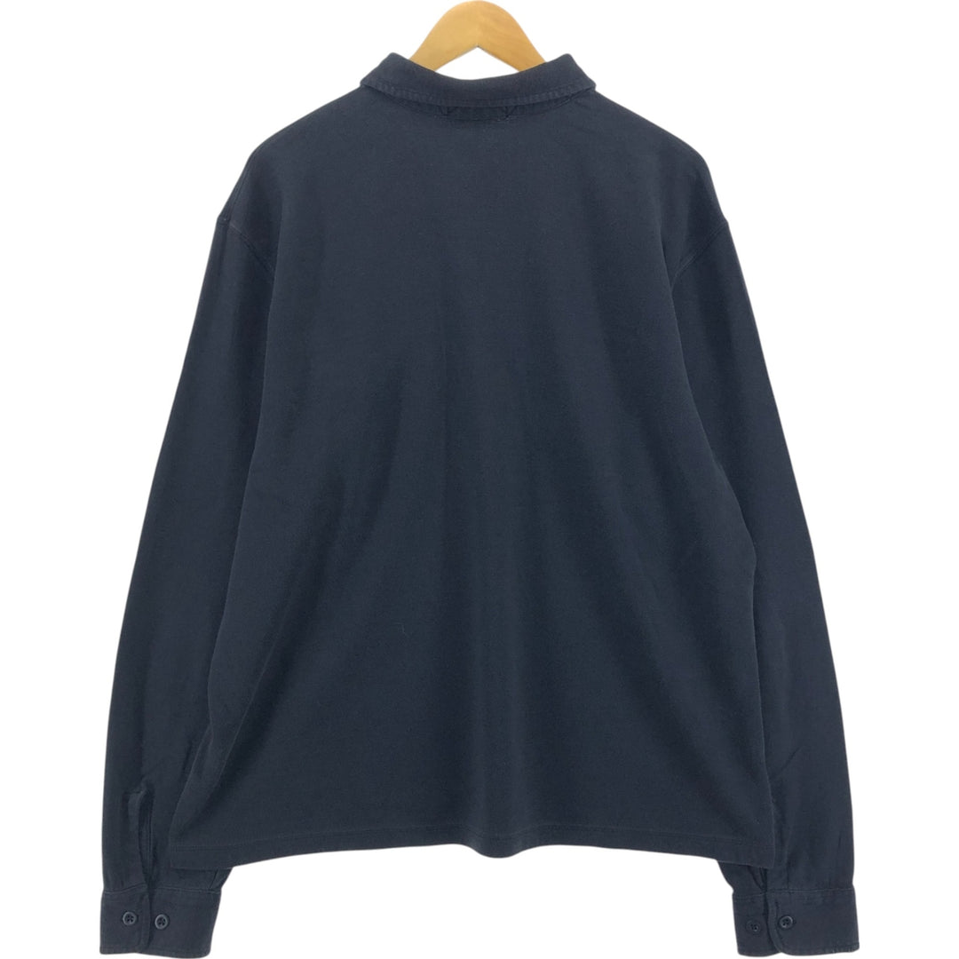 Ralph Lauren POLO by Ralph Lauren Collared Half Zip Long T-Shirt Long T Men's XL cotton black type Vintage Second Hand