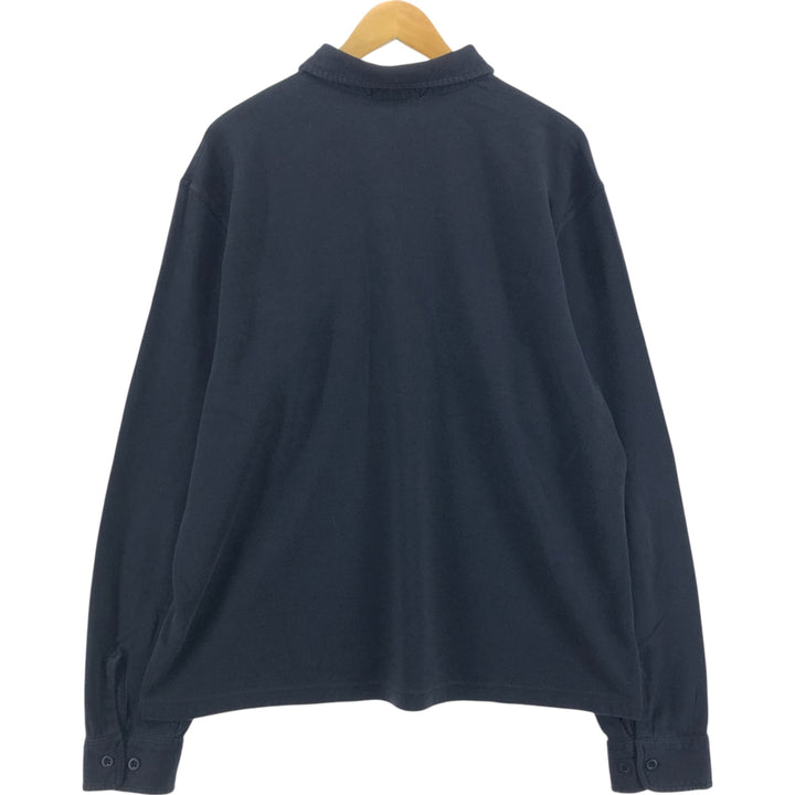 Ralph Lauren POLO by Ralph Lauren Collared Half Zip Long T-Shirt Long T Men's XL cotton black type Vintage Second Hand