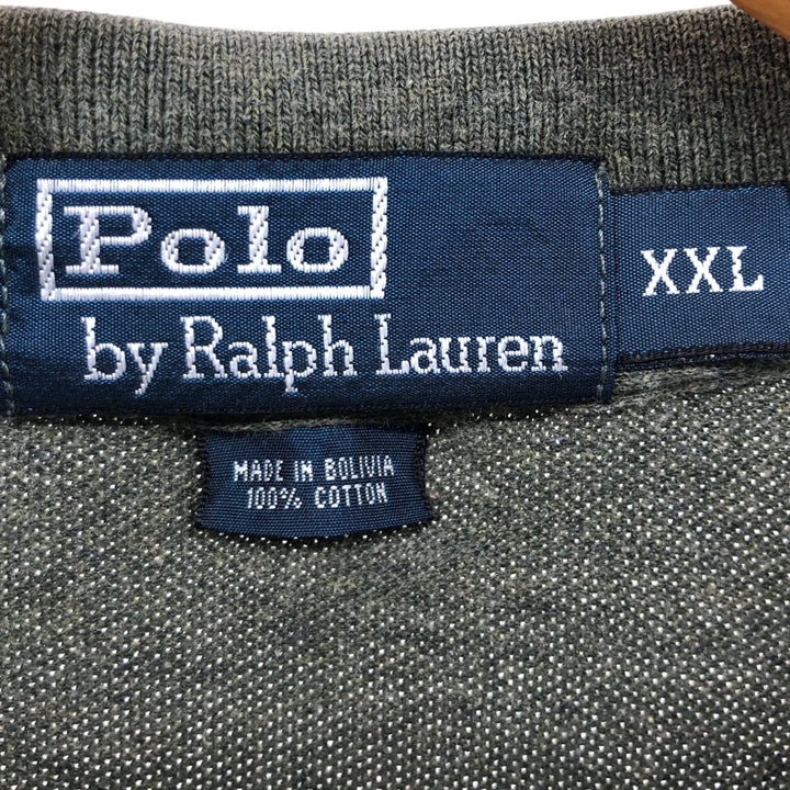 Ralph Lauren POLO by Ralph Lauren long sleeve polo shirt, men's size XXL cotton Khaki type Vintage Second Hand