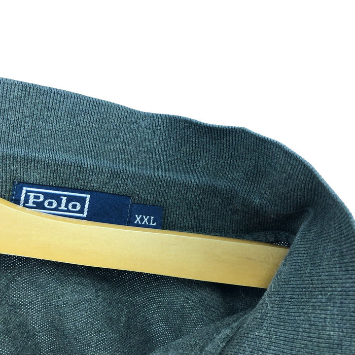 Ralph Lauren POLO by Ralph Lauren long sleeve polo shirt, men's size XXL cotton Khaki type Vintage Second Hand