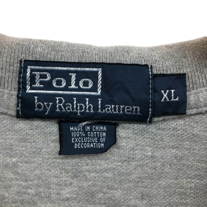 Ralph Lauren POLO by Ralph Lauren long sleeve polo shirt, men's XL size cotton gray type Vintage Second Hand