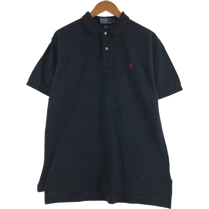 Ralph Lauren POLO by Ralph Lauren short sleeve polo shirt, men's size L cotton black type Vintage Second Hand