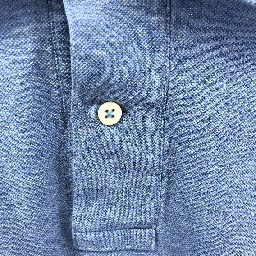 Ralph Lauren POLO by Ralph Lauren short sleeve polo shirt, men's XL size Pima Cotton Blue type light blue Vintage Second Hand
