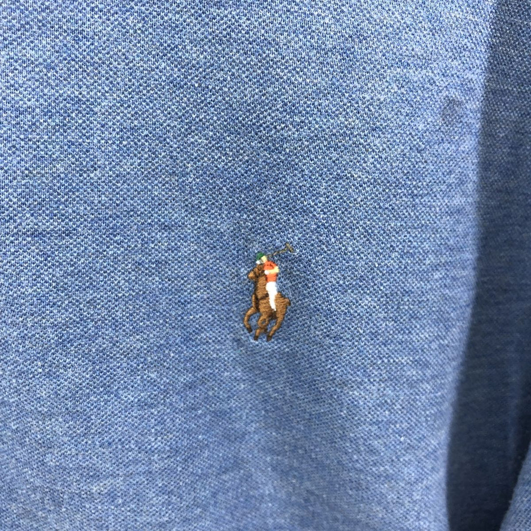 Ralph Lauren POLO by Ralph Lauren short sleeve polo shirt, men's XL size Pima Cotton Blue type light blue Vintage Second Hand