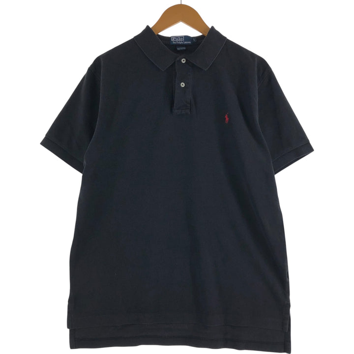 Ralph Lauren POLO by Ralph Lauren short sleeve polo shirt, men's size L cotton black type Vintage Second Hand