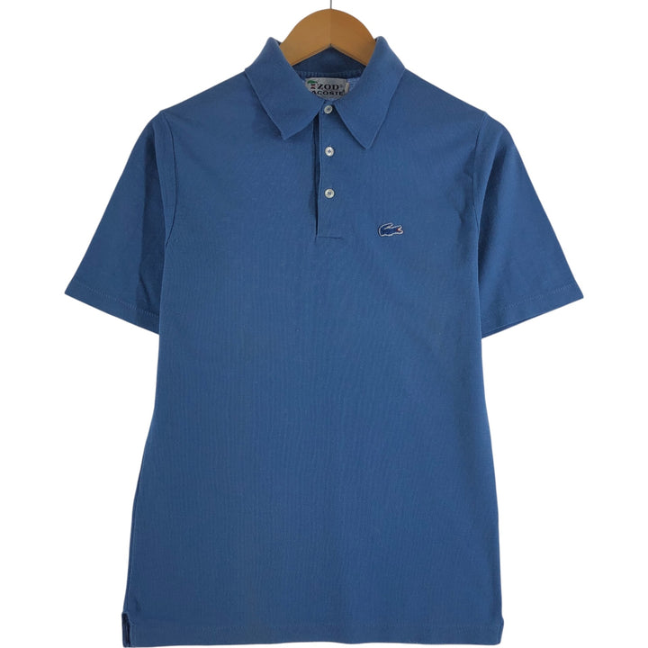 Vintage 1970'S Lacoste IZOD short sleeve polo shirt, men's size M polyester Blue type light blue Vintage Second Hand