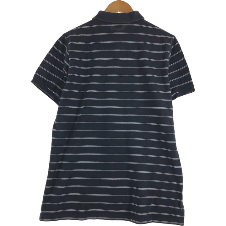 Ralph Lauren POLO by Ralph Lauren CUSTOM FIT short sleeve striped polo shirt men's XL size cotton black type Vintage Second Hand