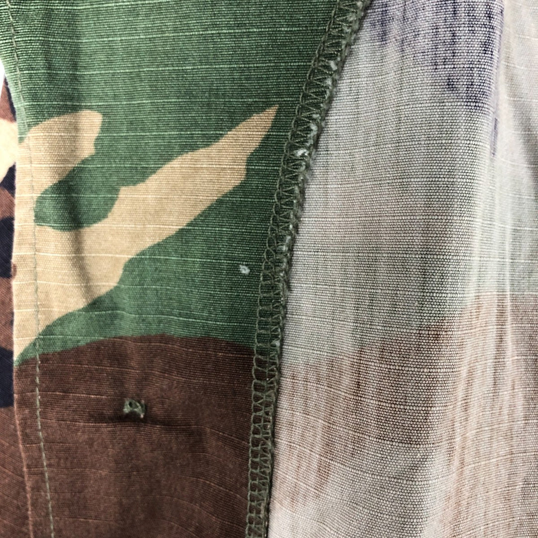 90'S US Military Genuine Camouflage Pattern Woodland Camo Ripstop BDU Military Jacket Made in USA MEDIUM-REGULAR Men's M Nylon Khaki type Vintage Second Hand
