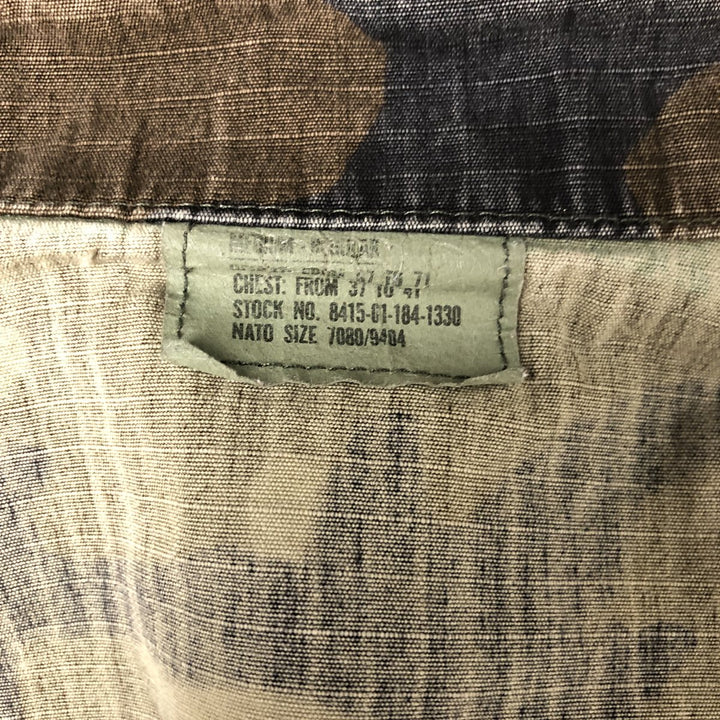 90'S US Military Genuine Camouflage Pattern Woodland Camo Ripstop BDU Military Jacket Made in USA MEDIUM-REGULAR Men's M cotton Khaki type Vintage Second Hand