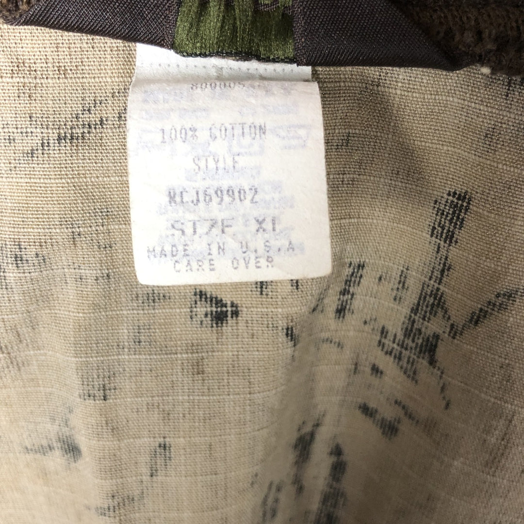 90'S Liberty Camouflage Pattern Real Tree Camo Ripstop Cotton Blouson Made in USA Men's XL Vintage cotton brown type Vintage Second Hand