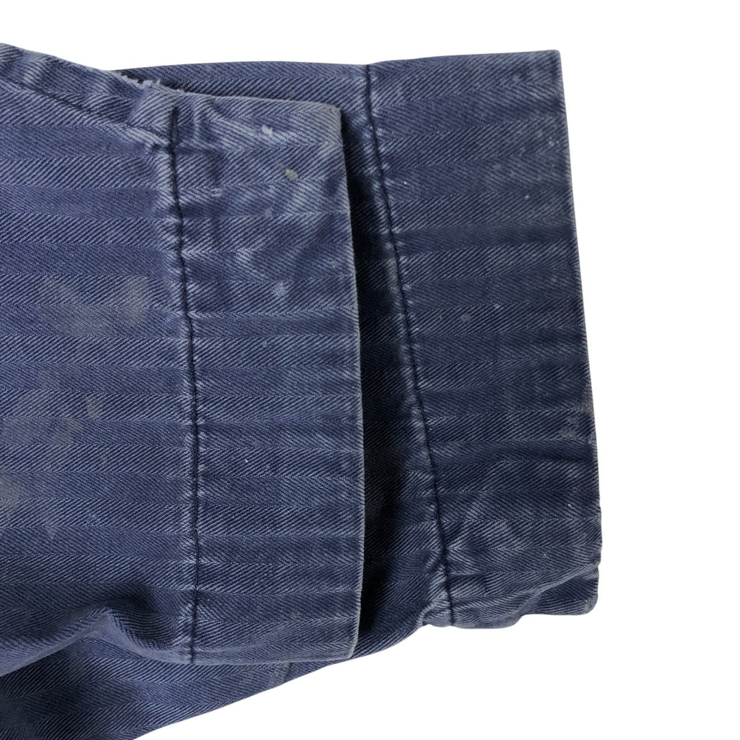 Big Size Universal Overalls HBT Painted Herringbone Twill Work Jacket Made in USA Men's XXXXL cotton navy blue type Vintage Second Hand