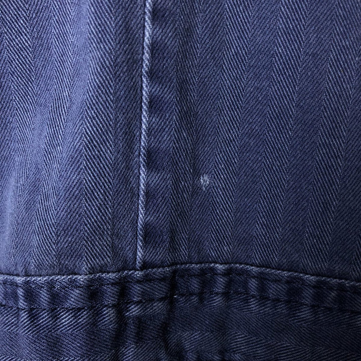 Big Size Universal Overalls HBT Painted Herringbone Twill Work Jacket Made in USA Men's XXXXL cotton navy blue type Vintage Second Hand